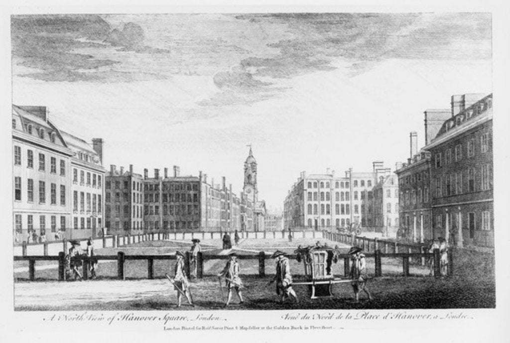 Detail of A north view of Hanover Square, London by English School
