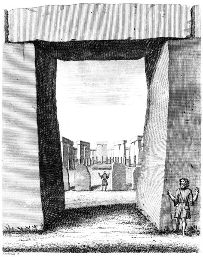 Detail of View through Stonehenge trilithon, 1740 by William Stukeley