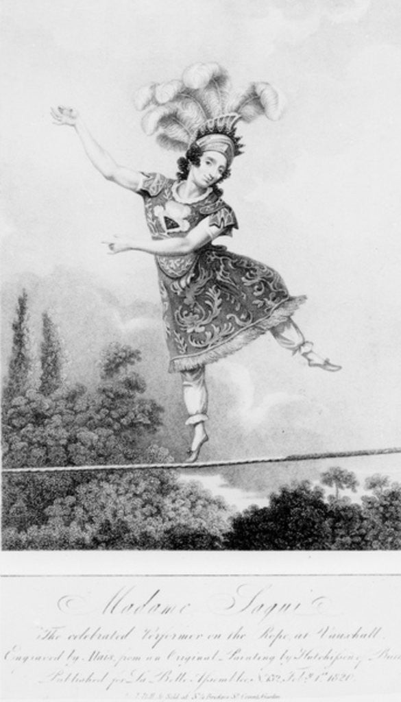 Detail of Madame Saqui, the celebrated performer on the rope at Vauxhall Gardens, London by English School