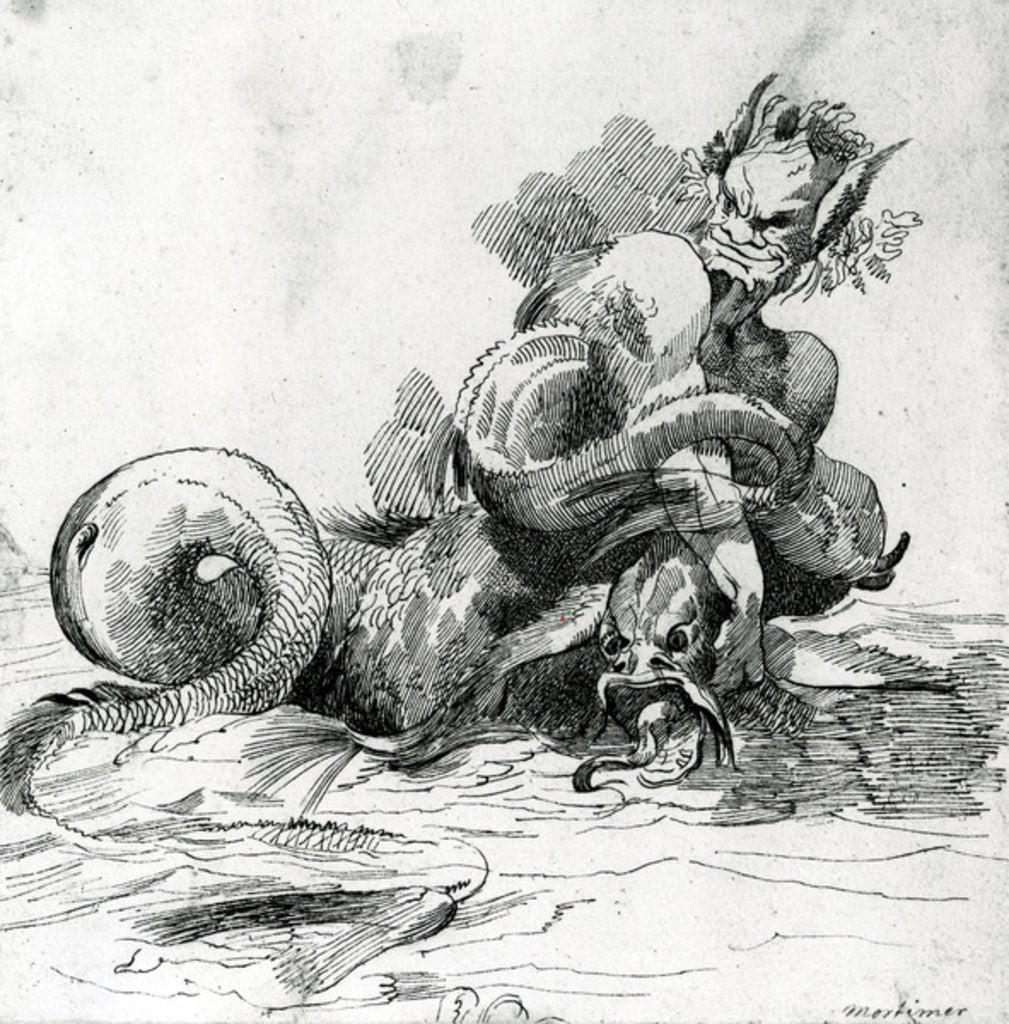 Detail of Illustration of a Sea Monster,18th Century by John Hamilton Mortimer