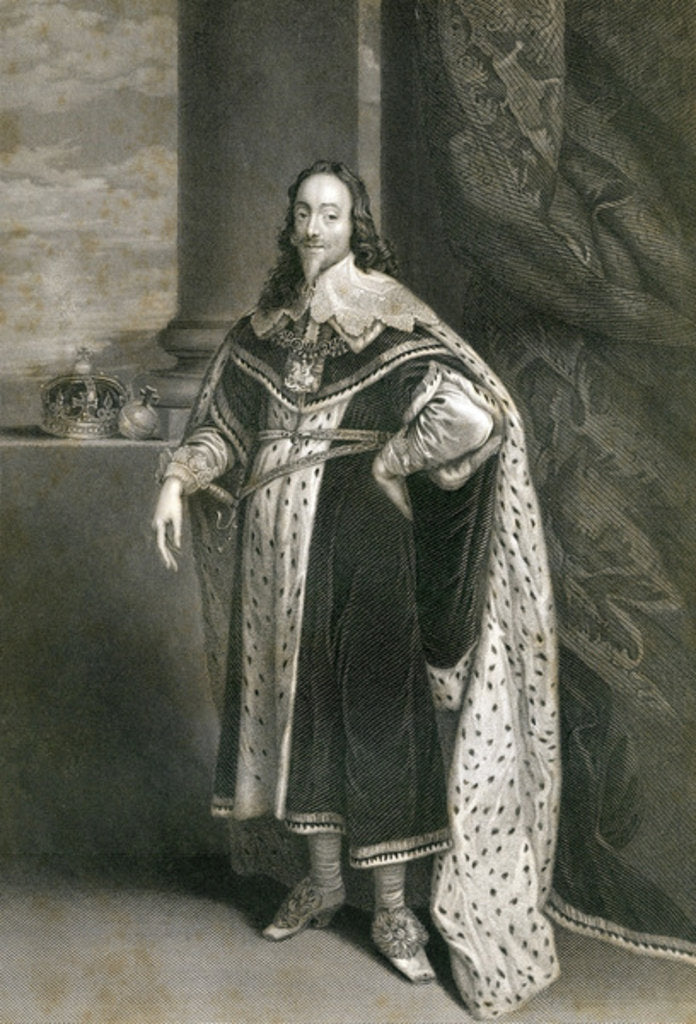 Detail of Charles 1st, engraved by F. Holl after Van Dyck by English School