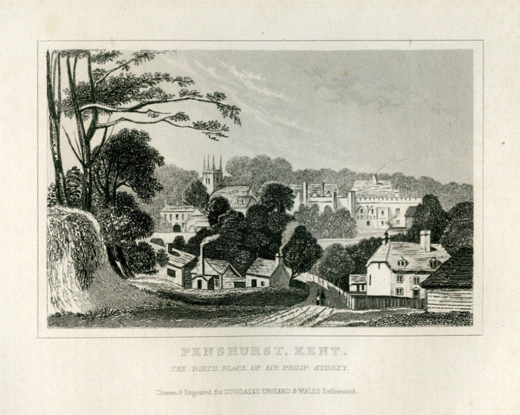 Detail of View of Penshurst, Kent, c.1840 by English School
