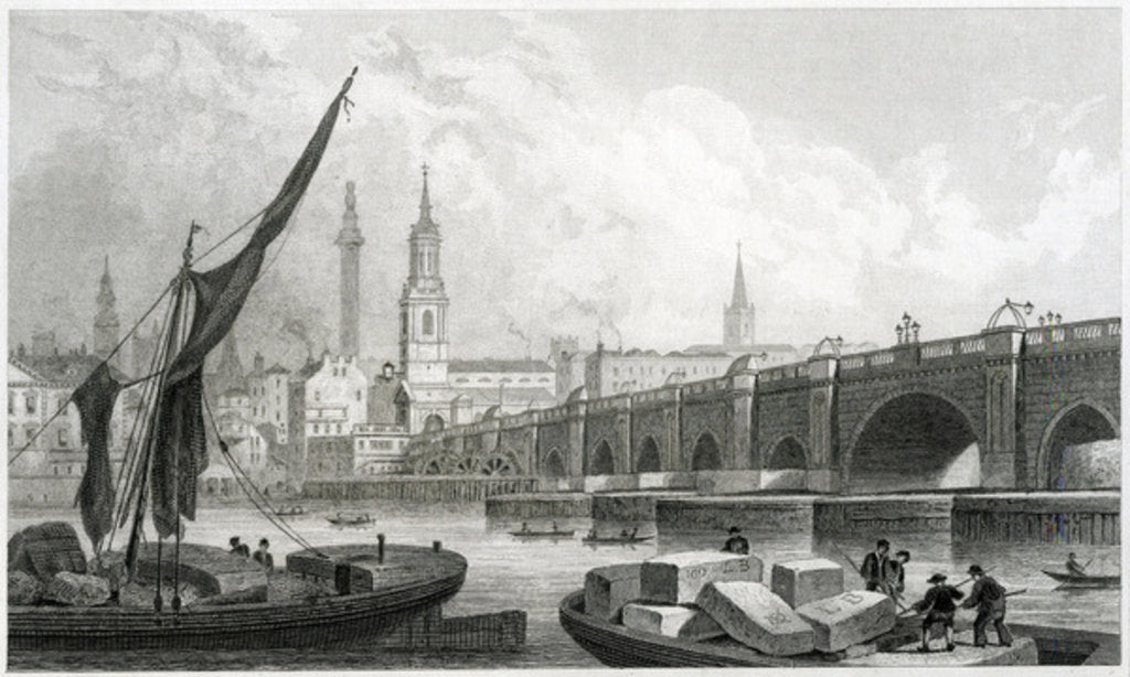 Detail of Old London Bridge by Thomas Hosmer Shepherd