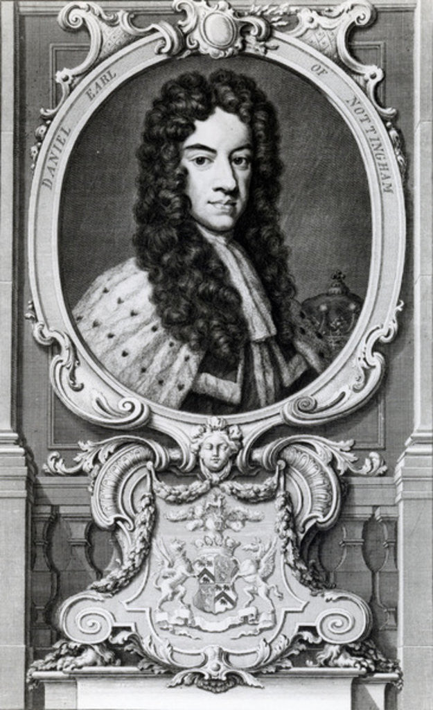 Detail of Daniel Finch, 2nd Earl of Nottingham and 7th Earl of Winchilsea by Jacobus Houbraken