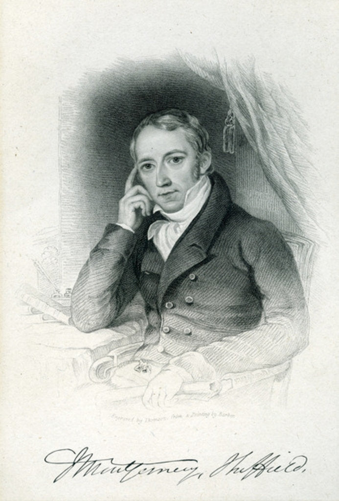 Detail of Portrait of James Montgomery, c.1820 by Thomas Barber