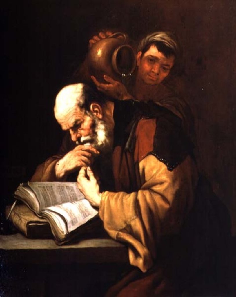 Detail of The Philosopher by Jusepe de Ribera