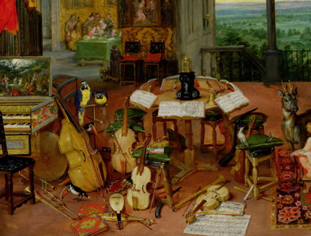 Detail of Hearing, 1617 by Jan the Elder Brueghel