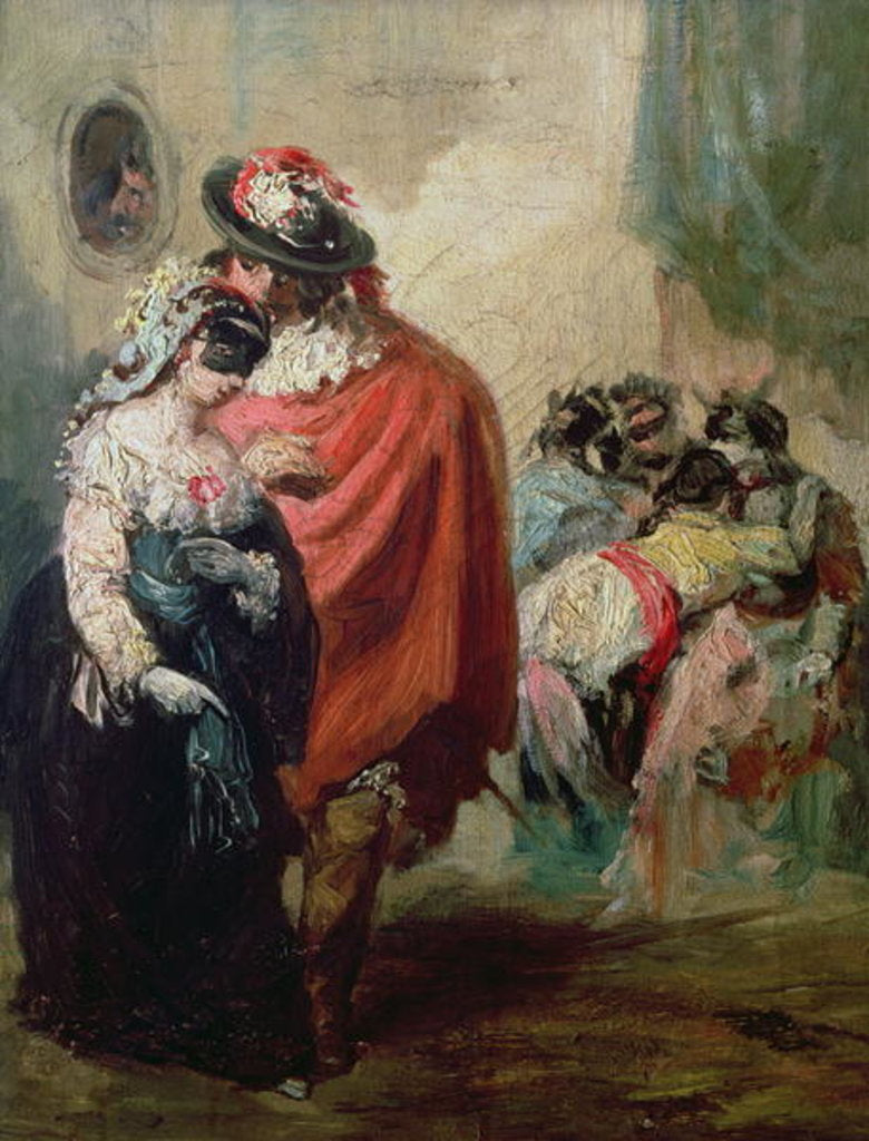 Detail of Masquerade by Eugenio Lucas y Padilla