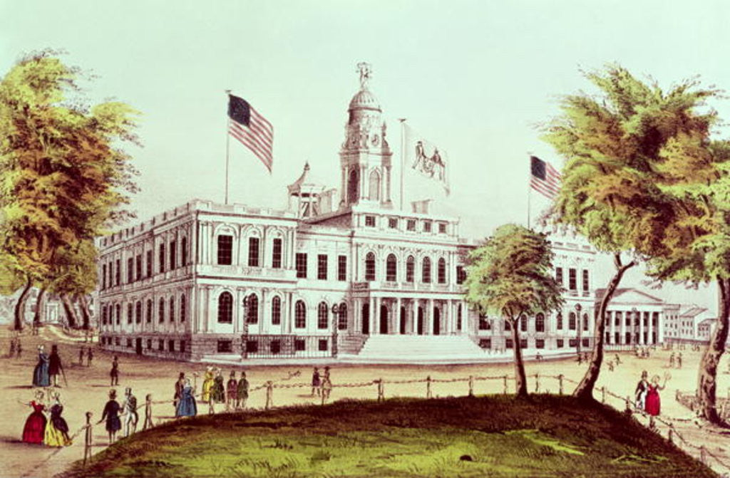 Detail of City Hall, New York by American School