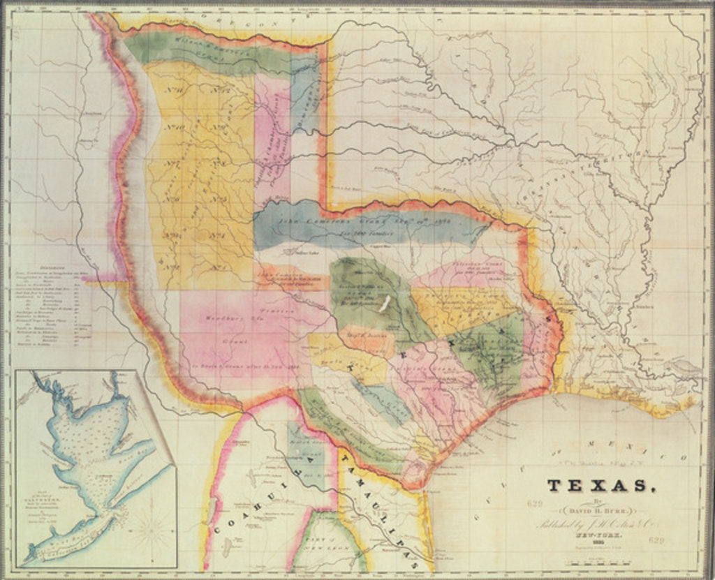 Detail of Map of the state of Texas, 1835 by David Burr