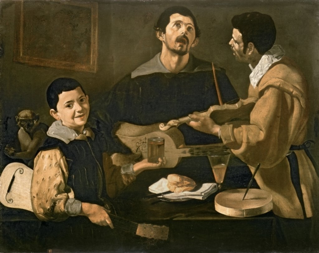 Detail of Three Musicians by Diego Rodriguez de Silva y Velazquez