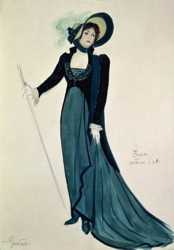 Detail of Costume design for Tosca by Italian School