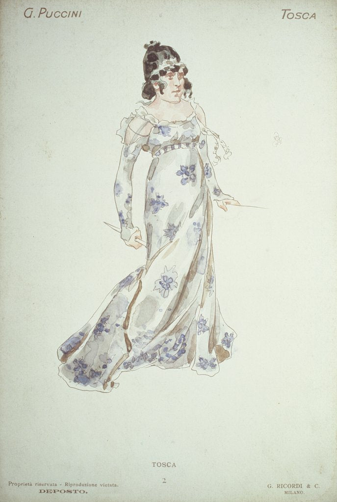 Detail of Costume design in 'Tosca' by Giacomo Puccini by Adolfo Hohenstein