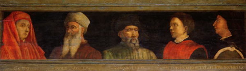 Detail of Portraits of Giotto Uccello, Donatello Manetti and Brunelleschi by Paolo Uccello