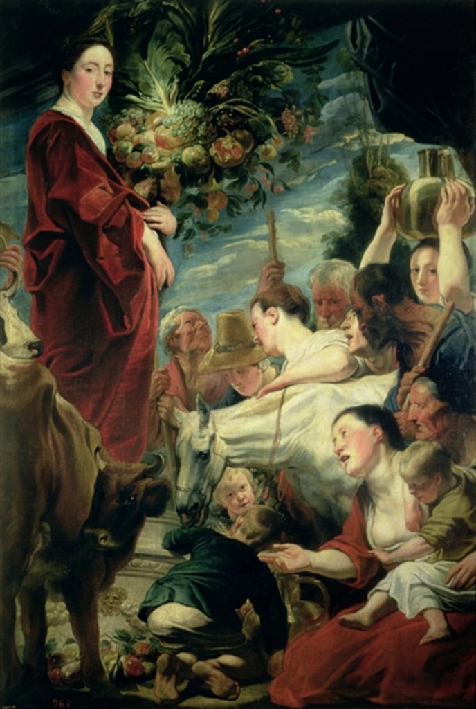 Detail of An Offering to Ceres, Goddess of the Harvest by Jacob Jordaens