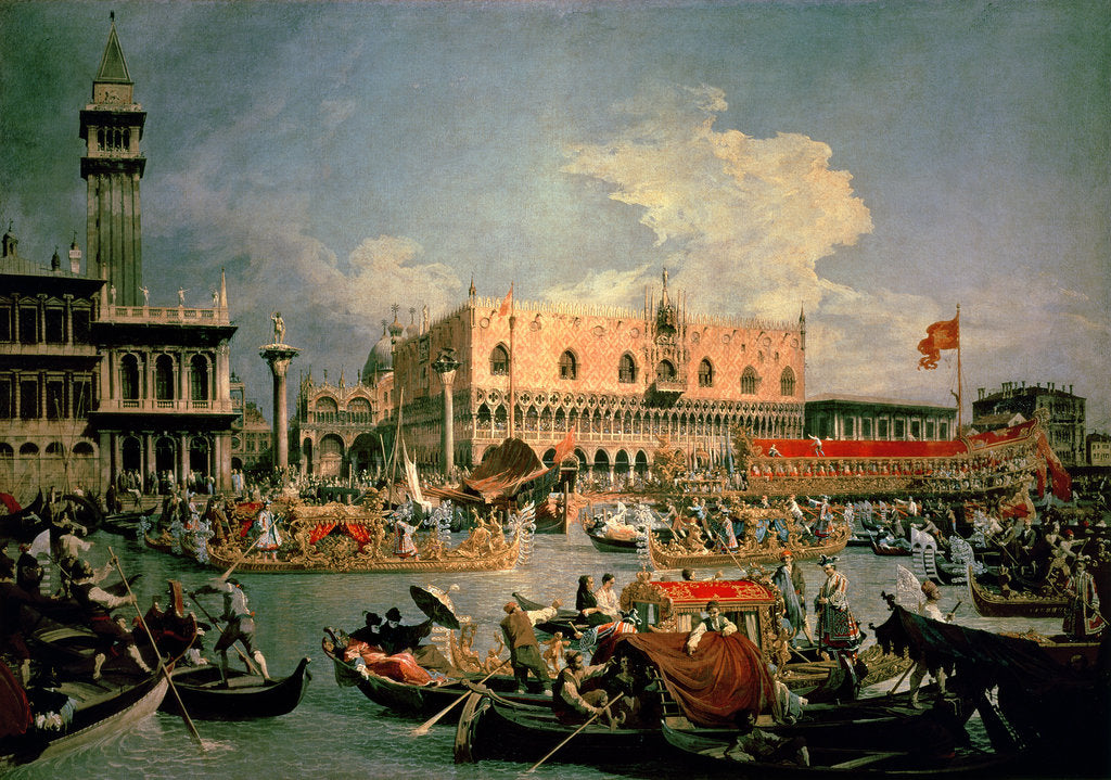 Detail of Return of the Bucintoro on Ascension Day by Canaletto