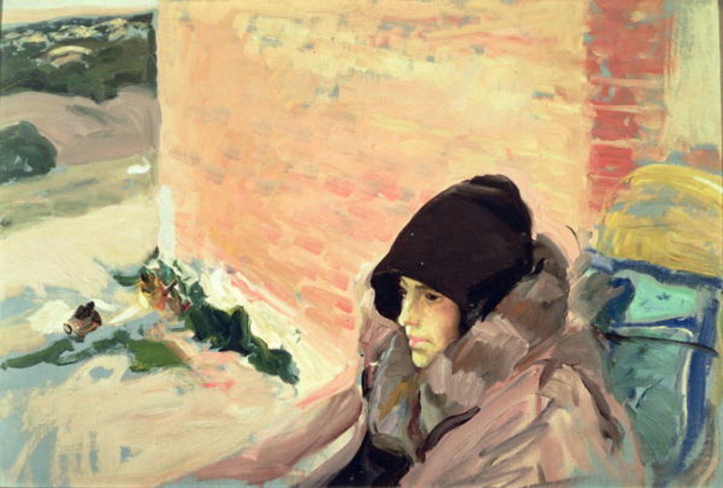 Detail of Portrait of Maria Convalescing by Joaquin Sorolla y Bastida