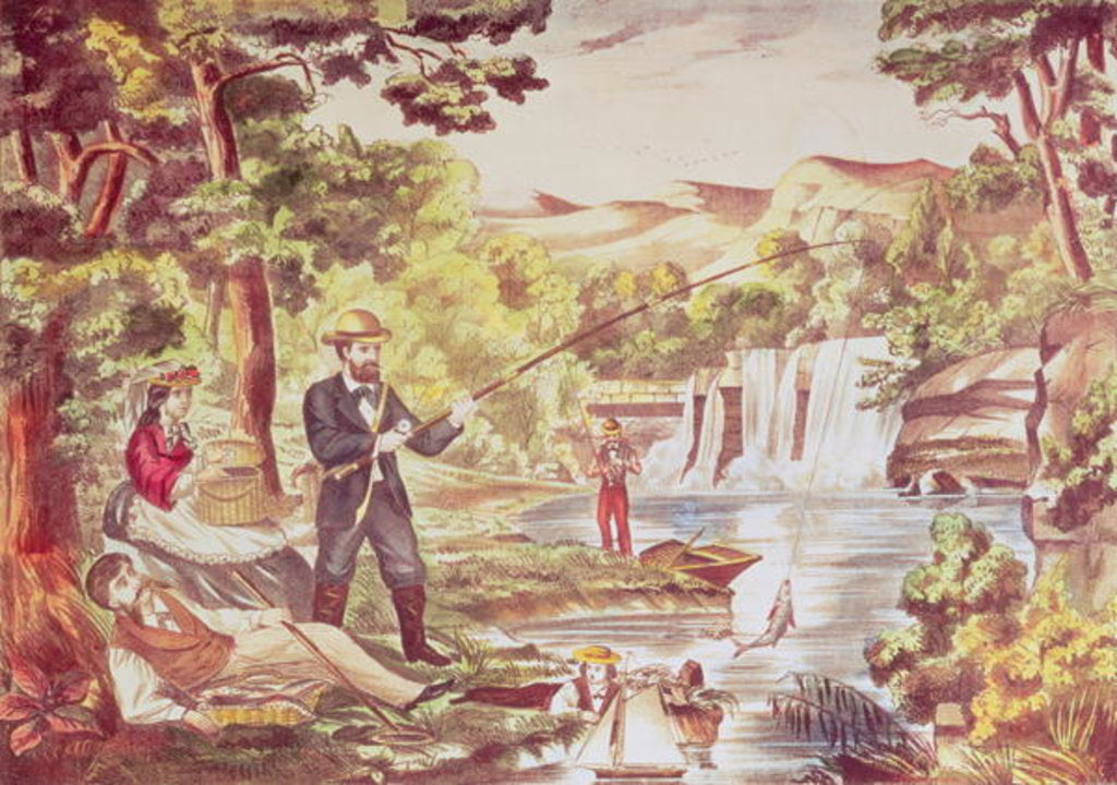 Detail of Fishing Scene by Chas Hart