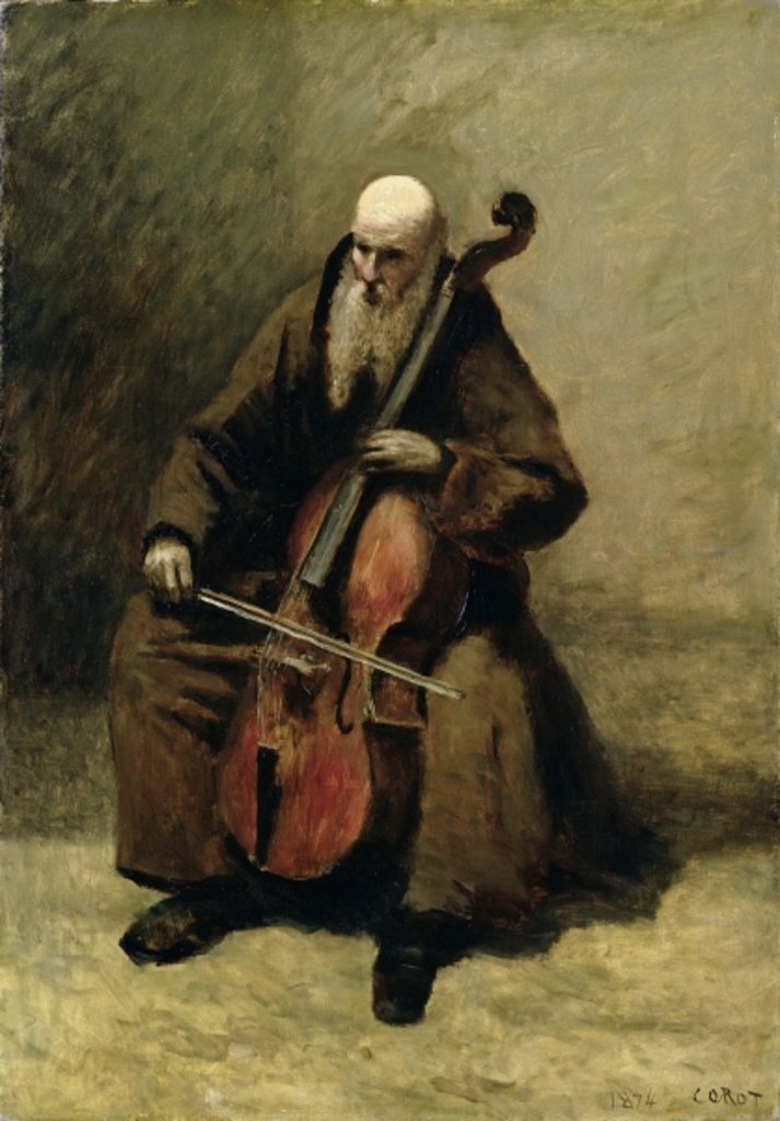 Detail of The Monk, 1874 by Jean Baptiste Camille Corot
