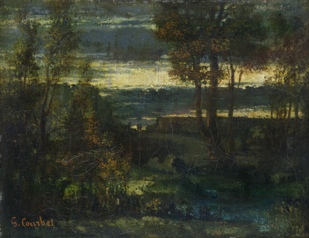 Detail of Evening Landscape by Gustave Courbet