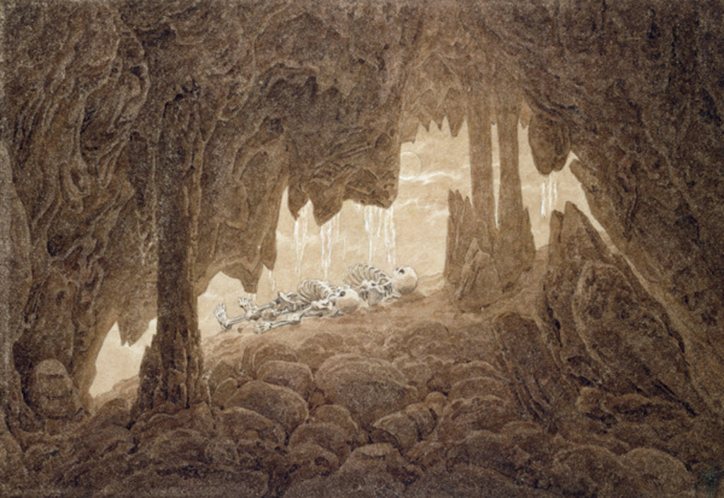 Detail of Skeleton in the cave by Caspar David Friedrich