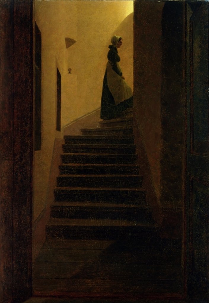 Detail of Caroline on the Stairs by Caspar David Friedrich