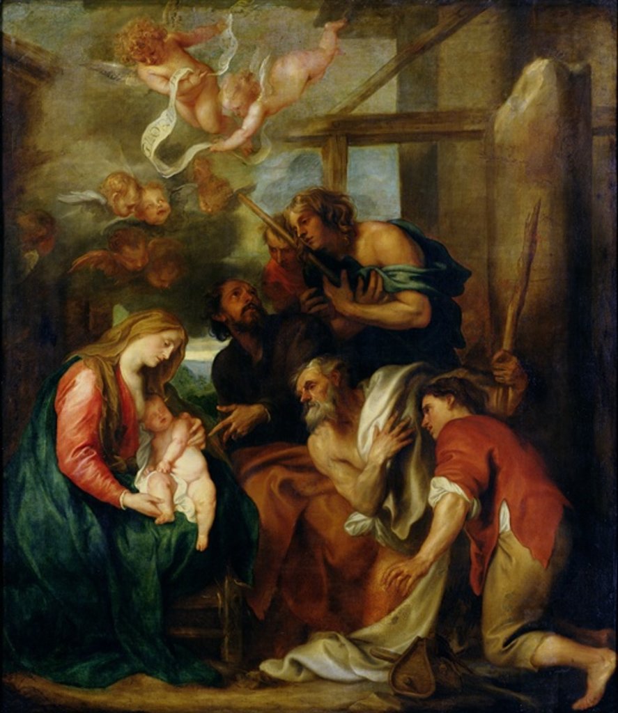Detail of Adoration of the Shepherds by Anthony van Dyck