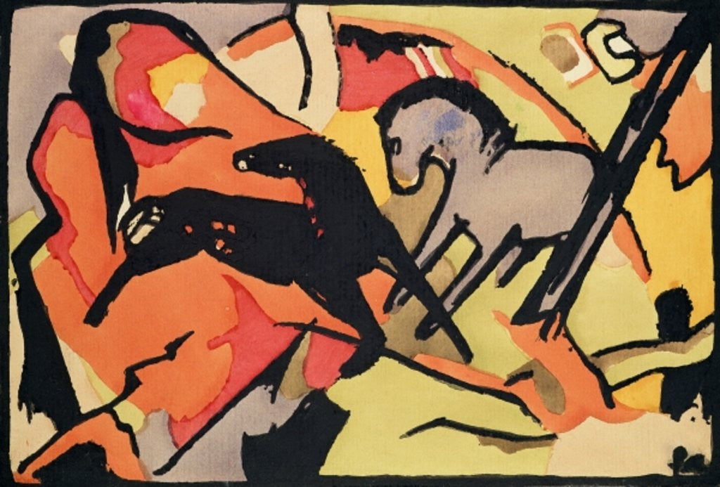 Detail of Two Horses by Franz Marc