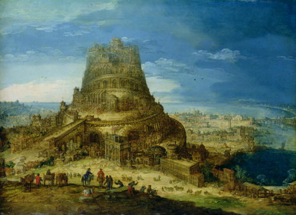 Detail of The Building of the Tower of Babel by Hendrick van Cleve