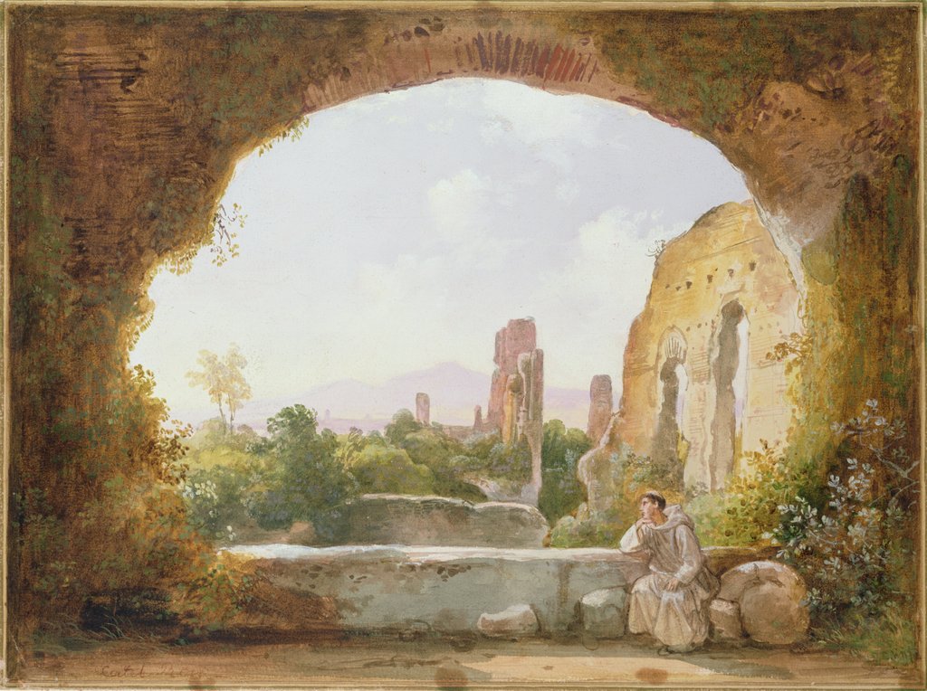 Detail of The Grotto of Egeria by Franz Ludwig Catel