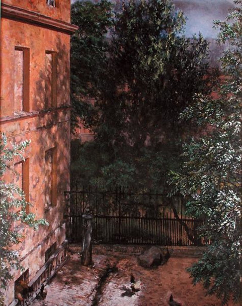Detail of View of a Small Yard by Adolph Friedrich Erdmann von Menzel