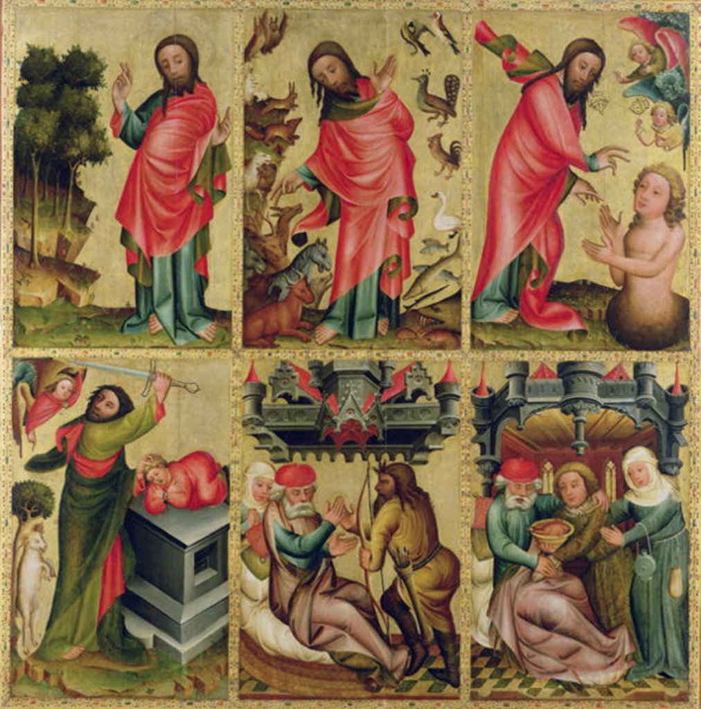 Detail of Inner left wing of the High Altar of St. Peter's in Hamburg, the Grabower Altar by Master Bertram of Minden