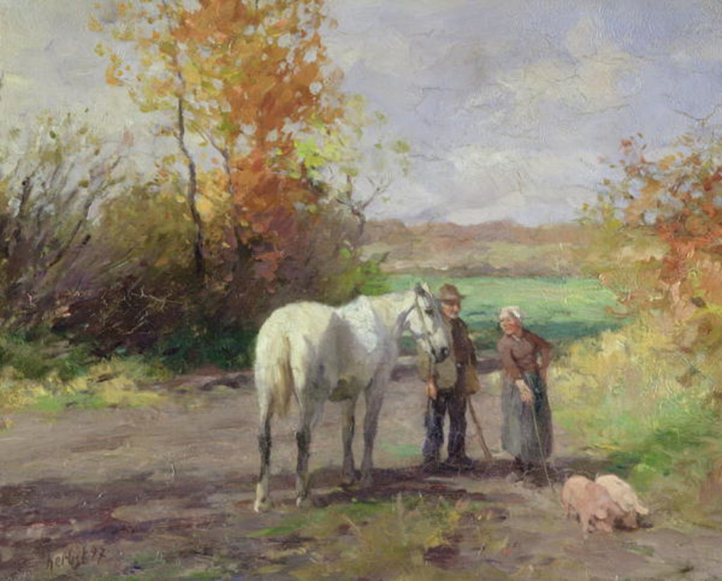 Detail of Encounter on the Way to the Field, 1897 by Thomas Ludwig Herbst