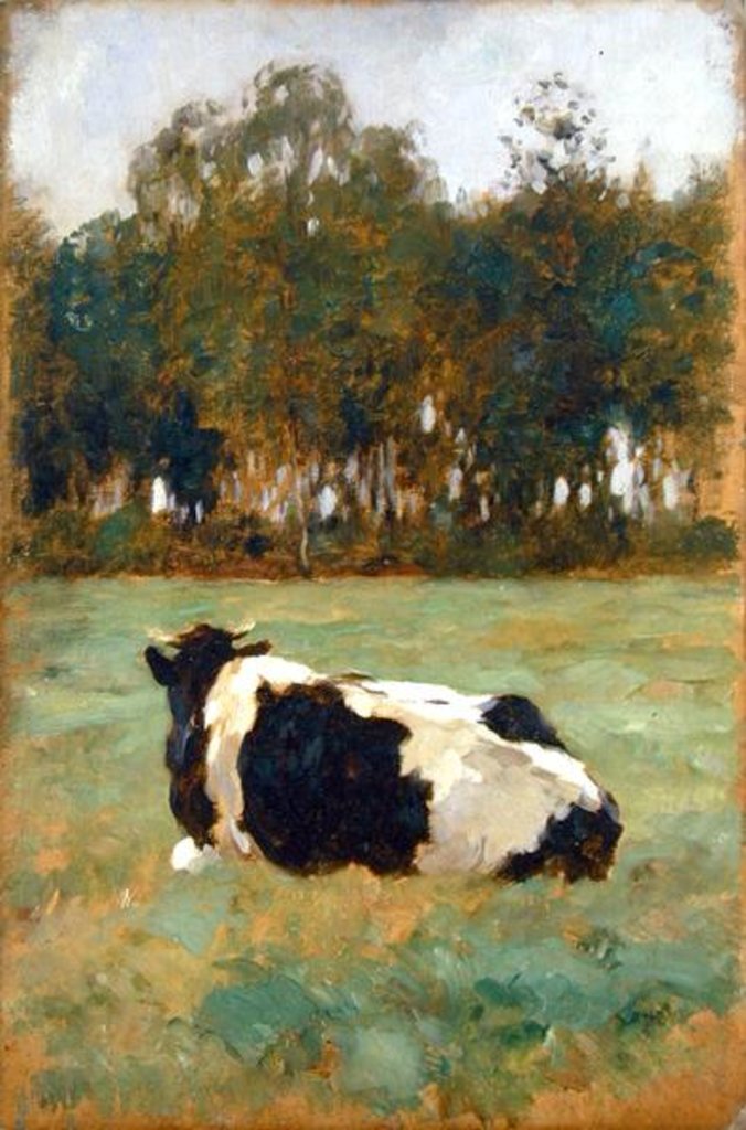Detail of A Cow in the Meadow by Thomas Ludwig Herbst