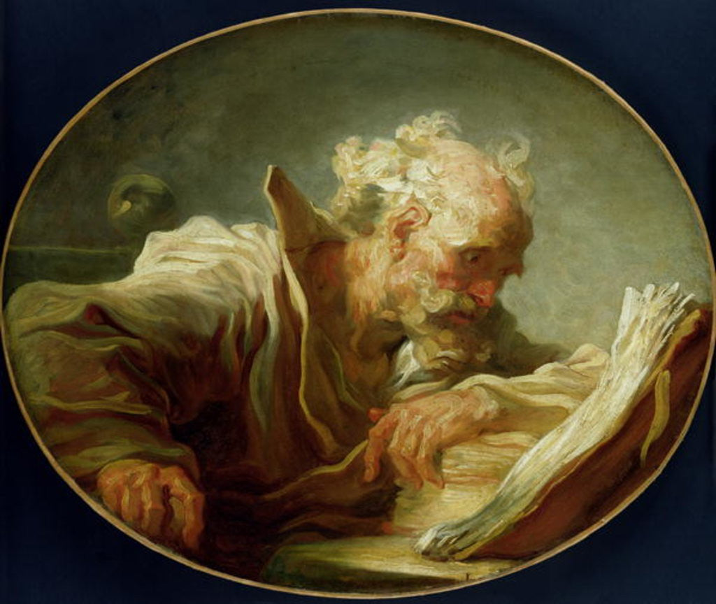 Detail of A Philosopher by Jean-Honore Fragonard
