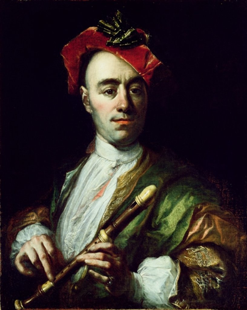 Detail of Portrait of a Recorder Player by Johann Kupezky or Kupetzky