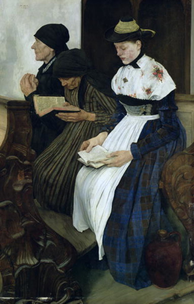 Detail of Three Women in Church by Wilhelm Maria Hubertus Leibl