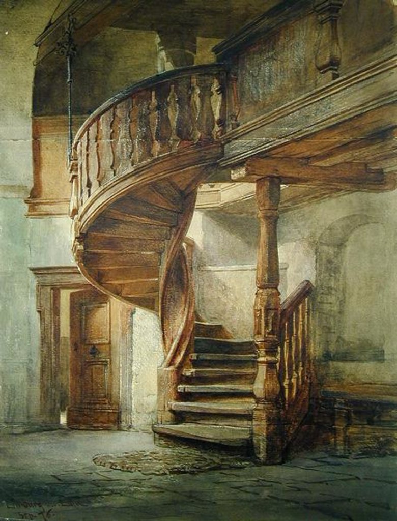 Detail of Spiral Staircase. Limburg an der Lahn by Johann Martin Gensler