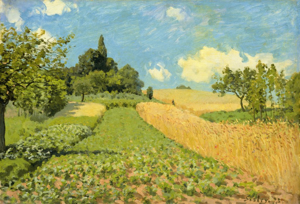 Detail of The Cornfield by Alfred Sisley