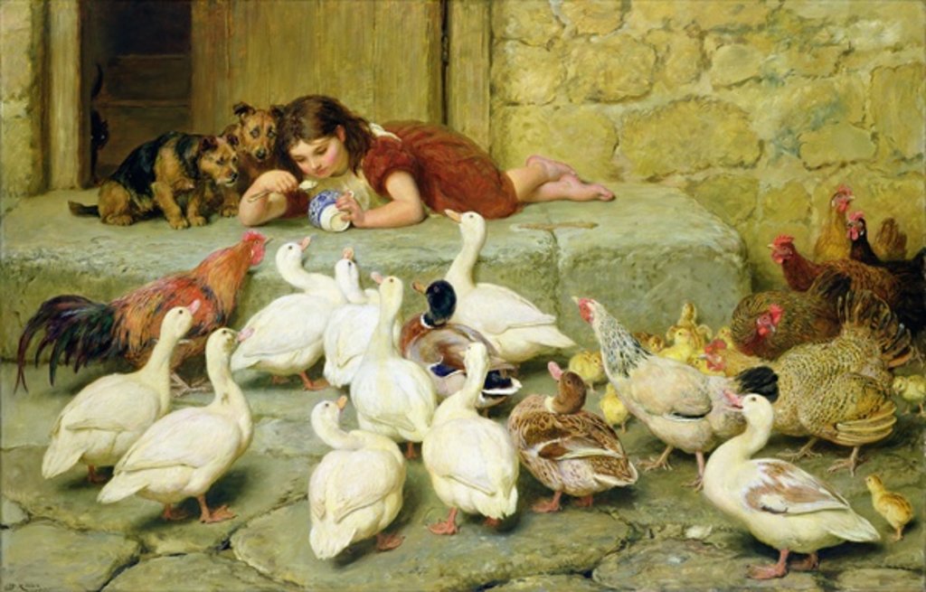 Detail of The Last Spoonful, 1880 by Briton Riviere