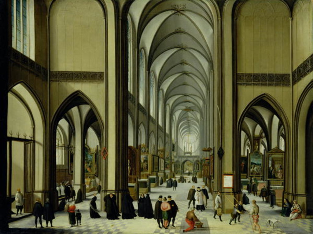 Detail of Interior of Antwerp cathedral by Hendrik van Steenwyck