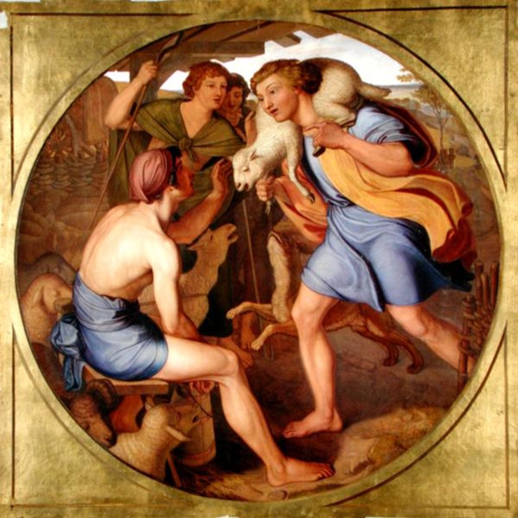 Detail of The Good Shepherd, 1833 by Victor Emil Janssen