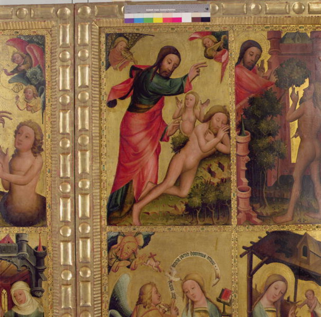 Detail of The Creation of Eve, a panel from the Grabower Altar, the High Altar of St. Petri in Hamburg by Master Bertram of Minden