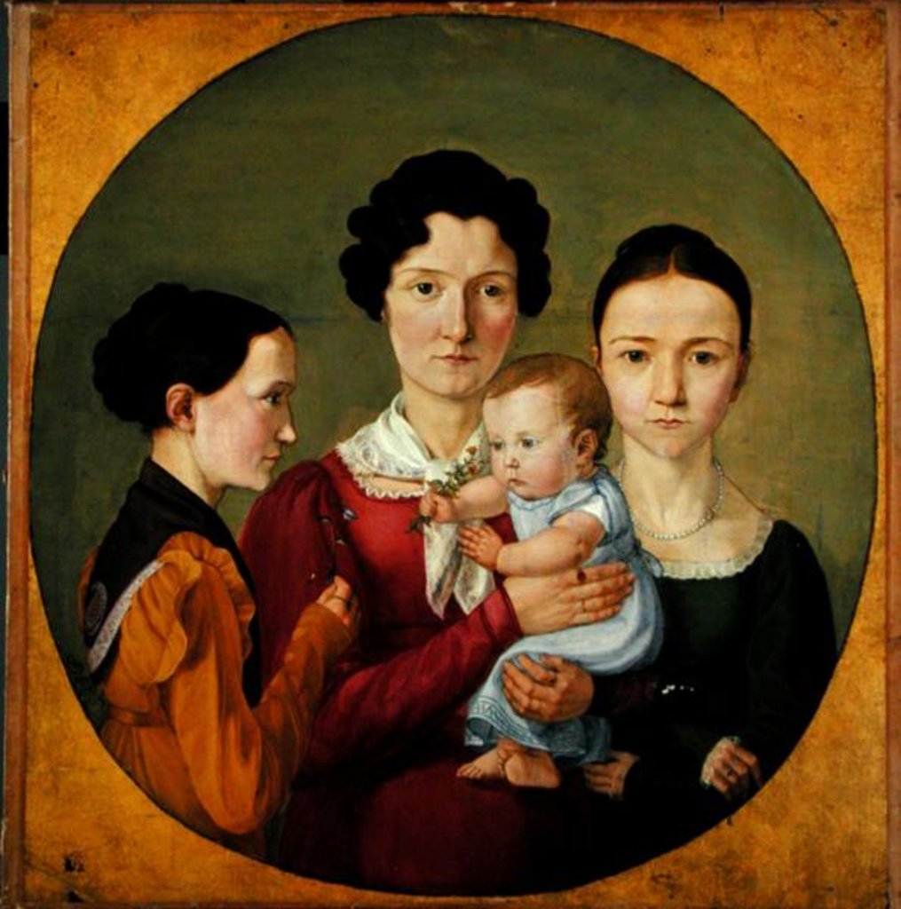 Detail of The Sisters Malvine, Hermine, Adelheid and Ida Speckter, 1825 by Erwin Speckter