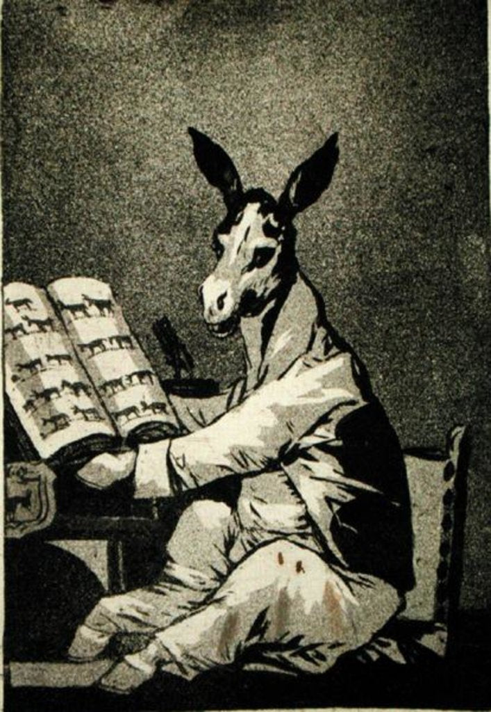 Detail of As Far back as his Grandfather, plate 39 of 'Los Caprichos' by Francisco Jose de Goya y Lucientes