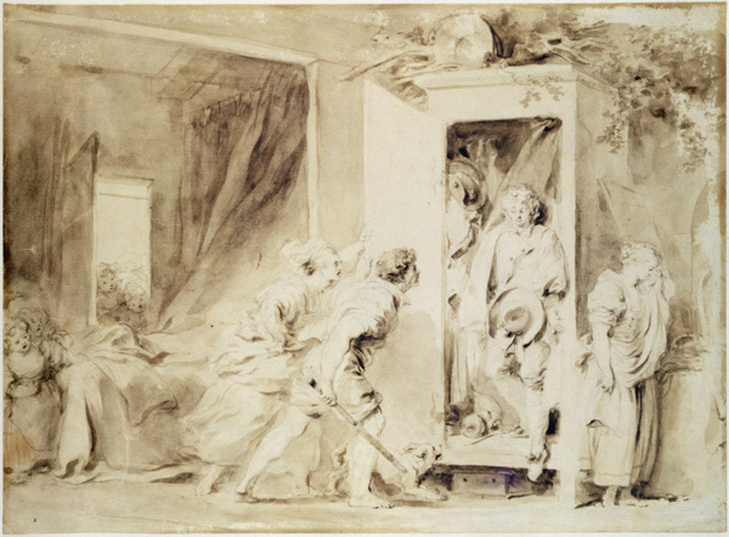 Detail of The Surprised Lover, 1755 by Jean-Honore Fragonard