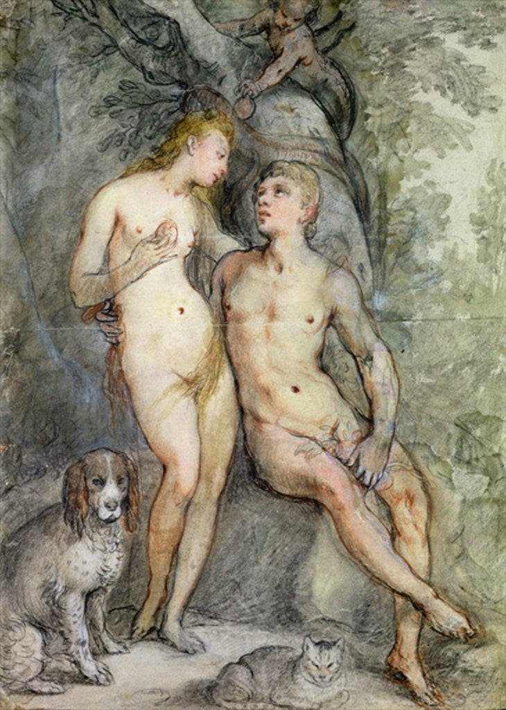 Detail of Adam and Eve by Hendrik Goltzius