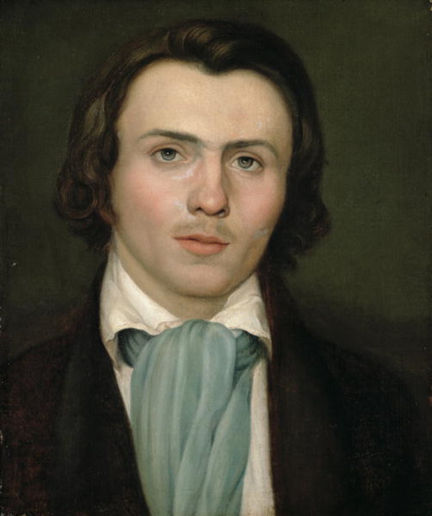 Detail of Portrait of a young man by Rudolph Friedrich Wasmann