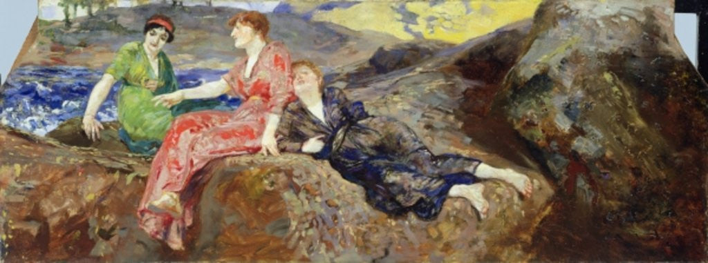 Detail of Girls on the Shore by Max Klinger