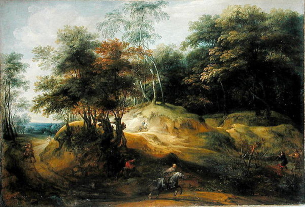 Detail of Forest Landscape with Ambush by Jacques Fouquieres
